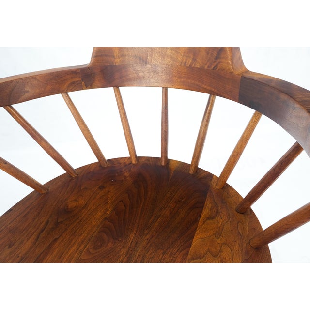 Pair of George Nakashima Captain's Dining Chairs in Walnut For Sale - Image 16 of 16