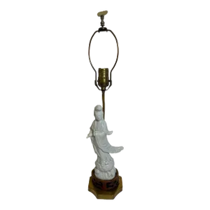 Antique White Porcelain Kwan Yin Statue Lamp