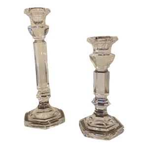Vintage Saks Fifth Avenue Crystal Candlesticks- Set of 2