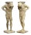 Vintage Pair Of Cast Stone 'Hercules' Figural Garden Statue Pedestals For Sale