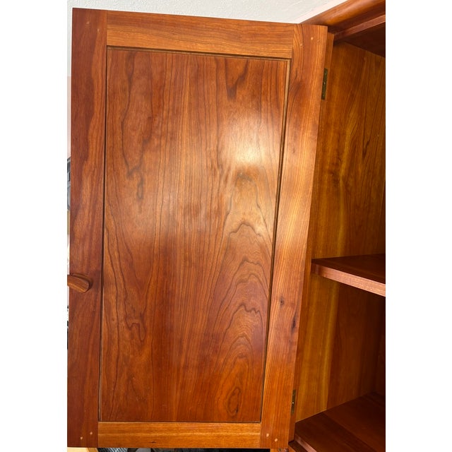 Vintage 1980 Thos Moser Shaker Cherry Cupboard Desk For Sale - Image 9 of 15