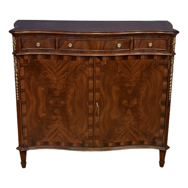 Serpentine Mahogany Two Door Cabinet by Leighton Hall - Showroom Sample For Sale