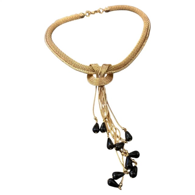 This exquisite 21st Century Italian vintage costume necklace is a masterpiece of bold, "more-is-more" glamour, blending...