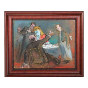 Robert Philipp, Restaurant Scene With Band, Gouache