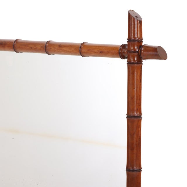 Late 19th Century A French Maple Faux Bamboo Mirror, C. 1880. For Sale - Image 5 of 7