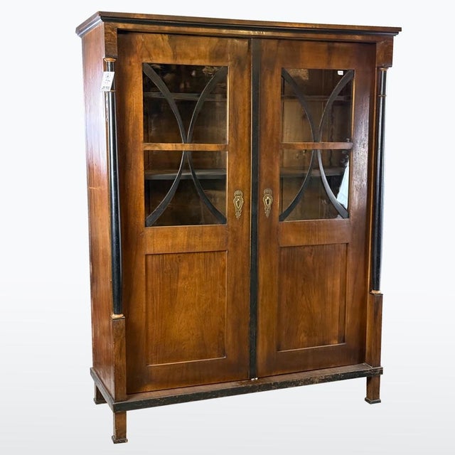 Biedermeier Walnut Display Cabinet, 1830s For Sale - Image 6 of 6