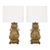 1940s James Mont Style Pair of Cast Brass Table Lamps For Sale
