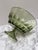 Midcentury Large Green Glass Pedestal Bowl For Sale - Image 4 of 9