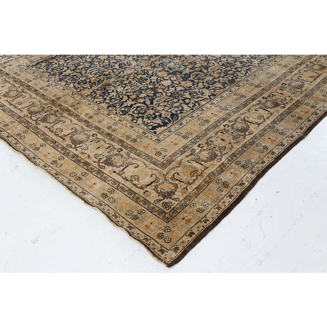 1920s 1920s Persian Meshad Rug in Beige, Blue, and Brown For Sale - Image 5 of 8