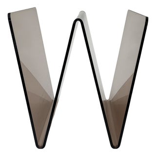 Vintage Magazine Rack in Smoked Glass Acrylic, 1970s For Sale