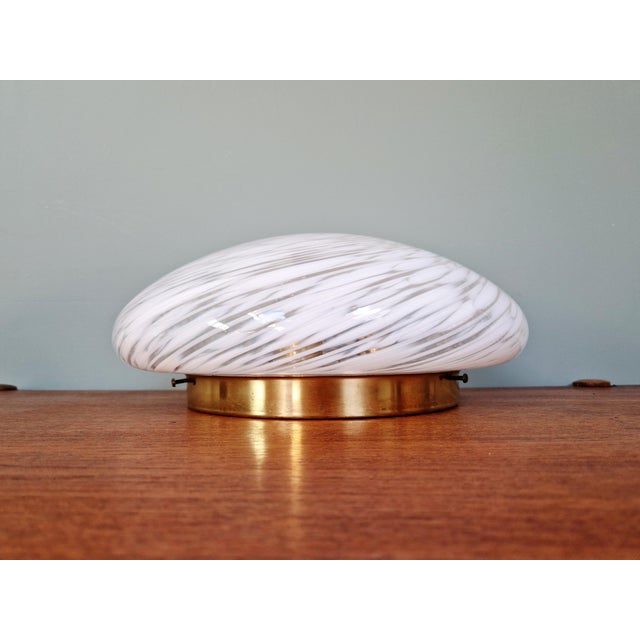 Ceiling Light in Brass and White Murano Glass, Hillebrand Lightning, 1970s from Hillebrand Lighting For Sale - Image 10 of 18