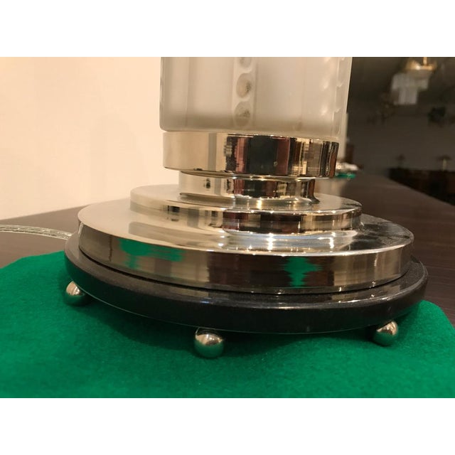 Glass French Art Deco Table Lamps by Genet Et Michon With Marble Base - a Pair For Sale - Image 7 of 10