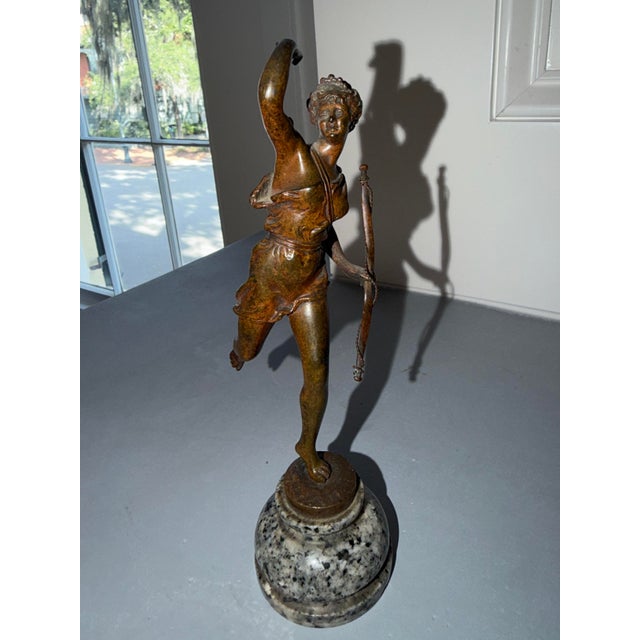 Bronze Antique Diana the Huntress Miniature Bronze Sculpture After Rancoult For Sale - Image 8 of 12