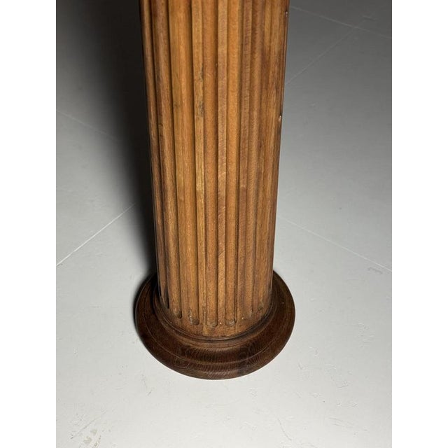 Brown Mid-Century Column in Oak For Sale - Image 8 of 16