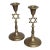 Pair of Brass Star of David Judaica Candle Holders, Mid-Century For Sale