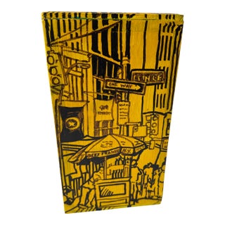 Unique Painted Wood Cigar Box Artist Signed Usawa New York City Theme For Sale