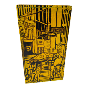 Unique Painted Wood Cigar Box Artist Signed Usawa New York City Theme