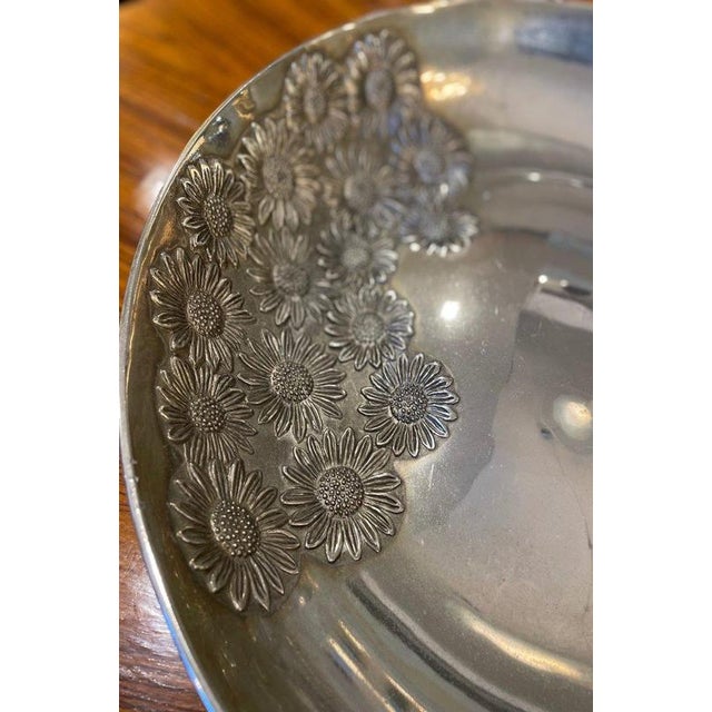 1970s Silver Centerpiece with Floral Decorations, 1970 For Sale - Image 5 of 11