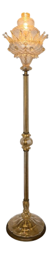 Vintage Floor Lamp in Precious Gold Murano Glass, 1960