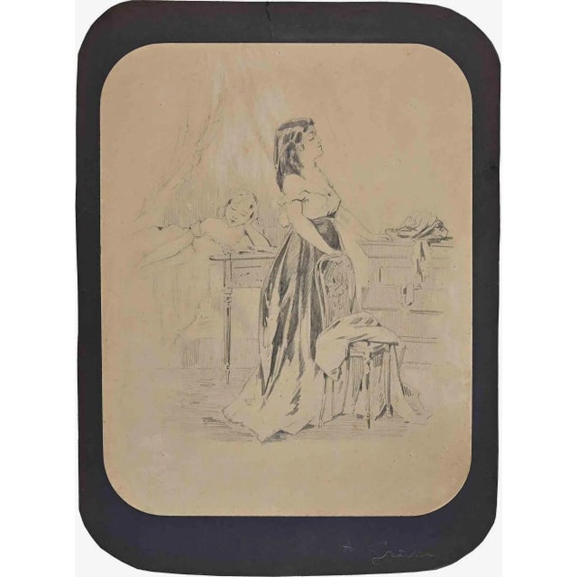 Little Women is an Original Pencil drawing realized by Alfred Grévin in the late 19th Century. Good condition on a...