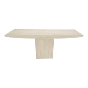 Made in Italy Single Pedestal Base Travertine 6 Foot Console Sofa Table