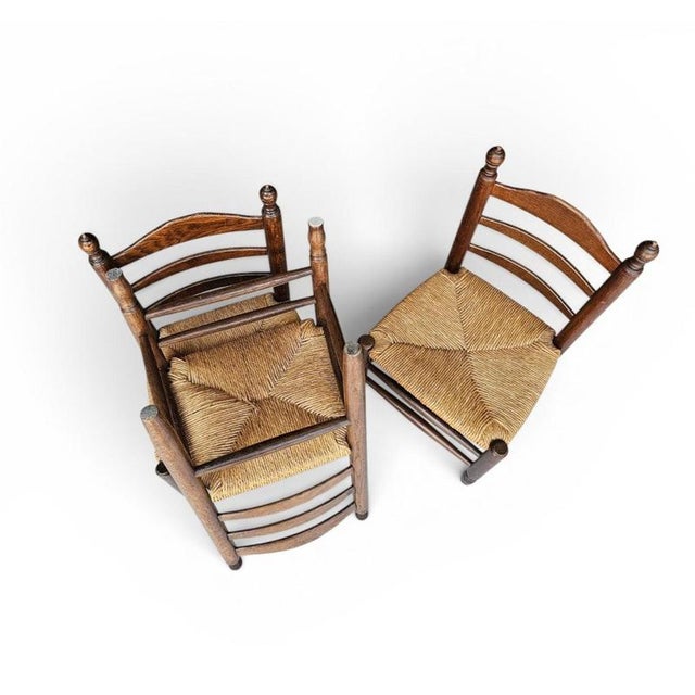 Vintage Provicial Ladderback Children's Chairs with Rush Seat, 1930s, Set of 3 For Sale - Image 12 of 18