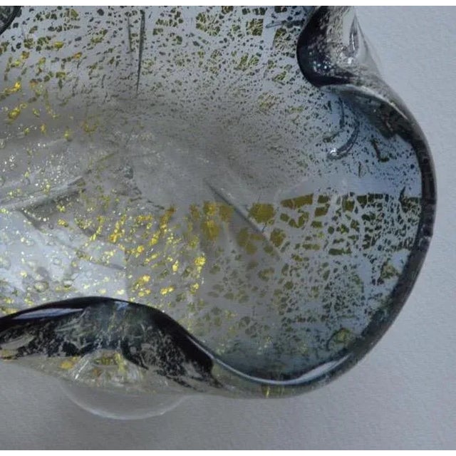 C.1960s Italian Hand-Blown Murano by Archimede Seguso Smoke With Gold Leaf Inclusions For Sale In Rochester - Image 6 of 10