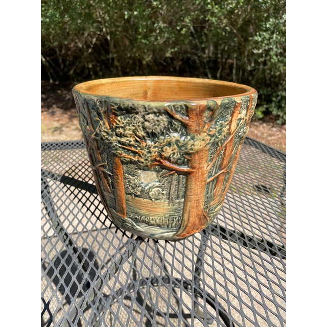1920s Antique Weller Art Pottery "Forest" Jardiniere Cachepot For Sale - Image 12 of 13