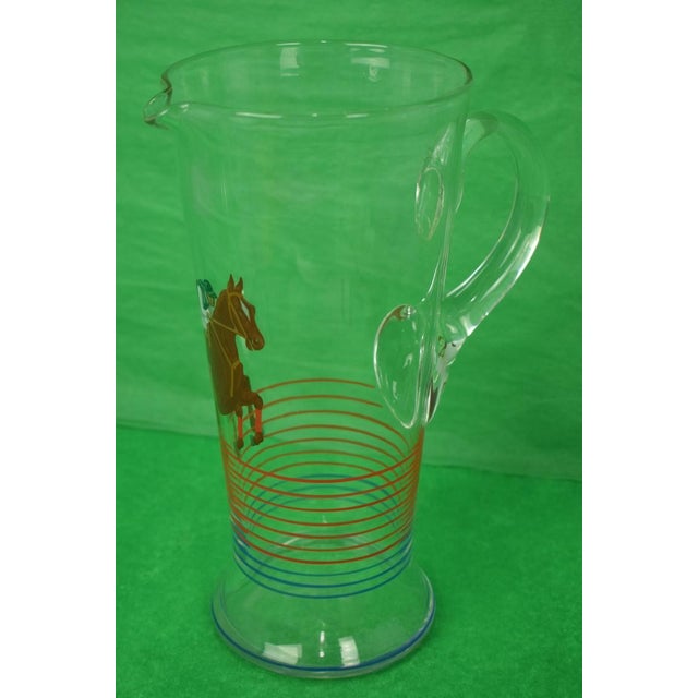 Traditional Hand-Painted Steeplechaser Pitcher For Sale - Image 3 of 5