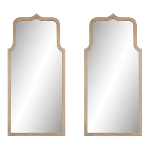 Pair of Modern Mirrors With Wooden Frame