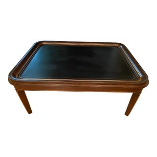 Brown and Black Rectangular Cocktail/Coffee Table With Gilded Accents For Sale
