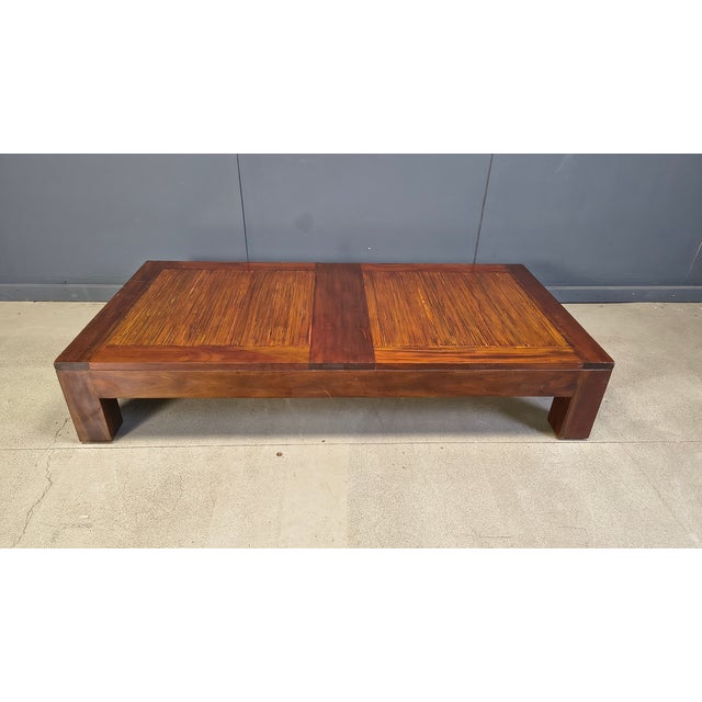 Brown Coffee Table in Bamboo, 1980s For Sale - Image 8 of 10