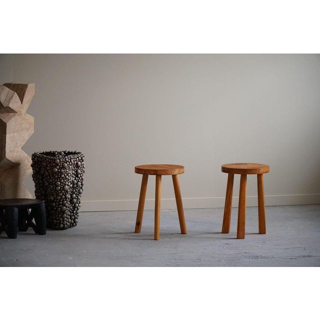 A pair of really decorative stools in solid pine. Made by a Swedish cabinetmaker in 1960s. They can easily be used as...