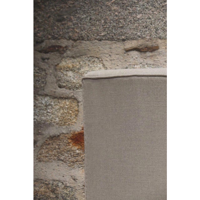 19th Century French Napoleon III Benches in Natural Linen, Set of 2 For Sale - Image 10 of 11