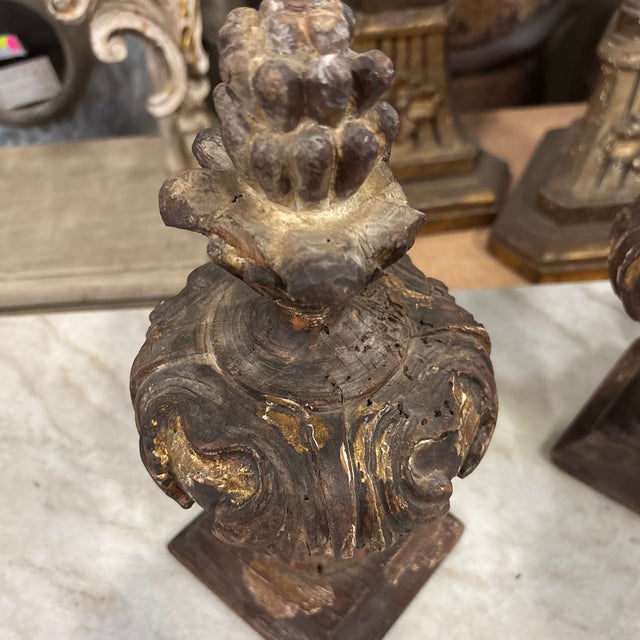 Pair of 18th Century Wood-Carved Italian Urns For Sale - Image 11 of 12