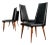 Set of 4 Chairs in Caviuna Wood & Black Leather, Giuseppe Scapinelli, 1950s For Sale