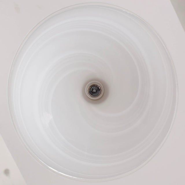 Large White Murano Glass Ceiling Lamp with Filigree Spiral For Sale - Image 11 of 13