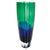 Krosno Polish Art Glass Vase Green Over Blue Cased Modernist Form 11.5" For Sale - Image 11 of 14
