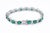 13.06 Carats Natural Zambian Emerald Tennis Bracelet with Diamonds and 14k Gold For Sale - Image 17 of 18