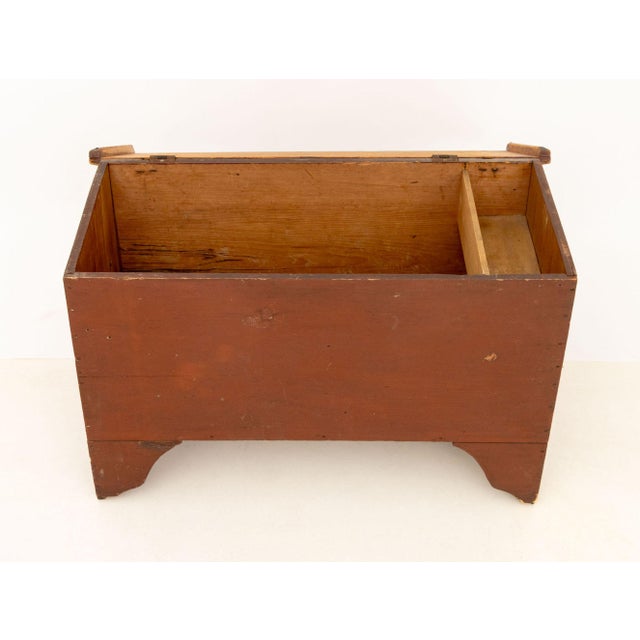 Late 19th Century American Red Painted Pine Blanket Chest For Sale - Image 5 of 7