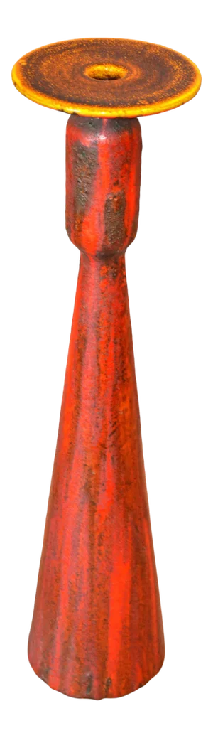 Mid-Century Modern Tall Raymor Yellow Red Ceramic Vase Italy