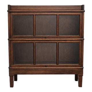 Antique Macey Mahogany 2-Stack Barrister Bookcase, Arts & Crafts Mission C1910 For Sale