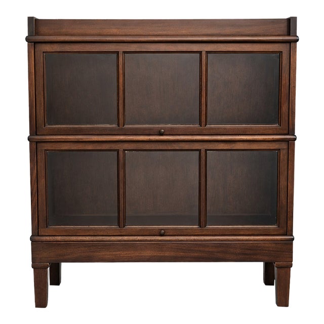 Antique Macey Mahogany 2-Stack Barrister Bookcase, Arts & Crafts Mission C1910 For Sale