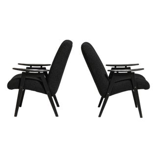 19th Century France Mid-century Modern Black Wood Armchair For Sale