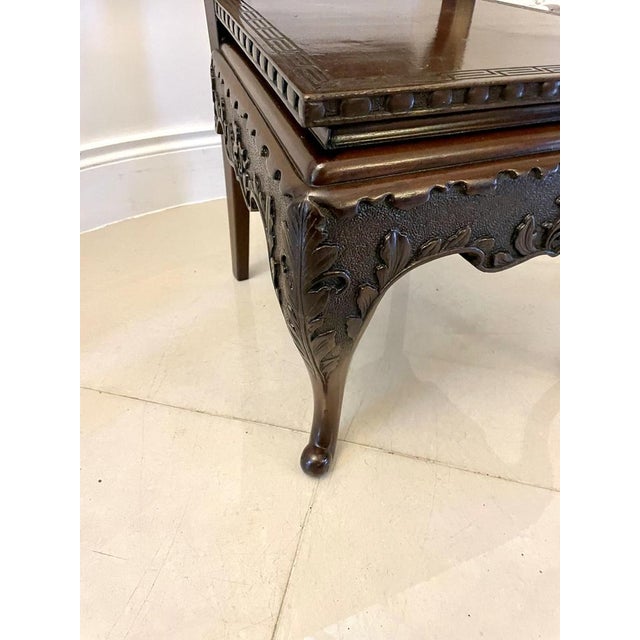 Brown Set of Antique Carved Chinese Hall Chairs, 1880 For Sale - Image 8 of 14