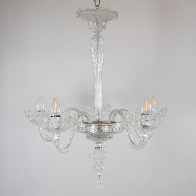 Vintage Baroque Style Quilted Cristallo Murano Chandelier For Sale - Image 10 of 12
