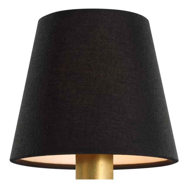 Visual Comfort Signature 6" Black Linen Empire Shade For Sale