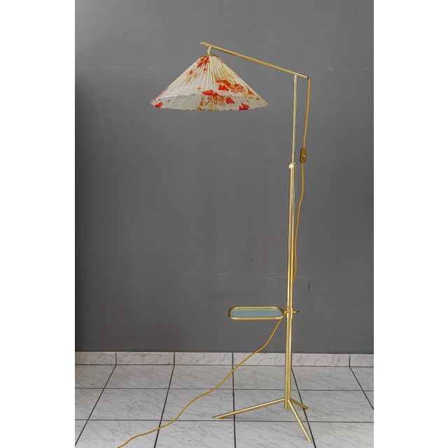Hight Adjustable Floor Lamp with Adjustable Shelf, Vienna, 1950s For Sale - Image 9 of 18