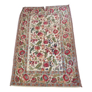 Large Antique Indian Export Chintz Panel in Hand-Block Printed Cotton, 19th Century, Set of 2 For Sale