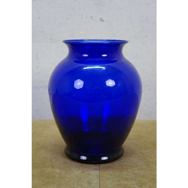Blue 1995 Miami Valley Hunt & Polo Club Cobalt Blue Winner Trophy Vase 7" For Sale - Image 8 of 11